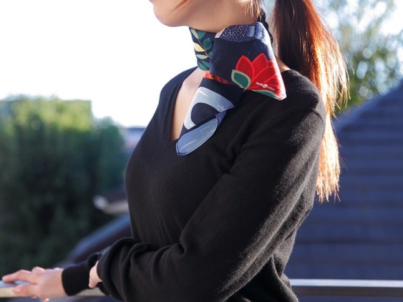 画像2: ボラス Boras/マラガ Malaga(ライトブルー)/ハンカチ 50×50cm