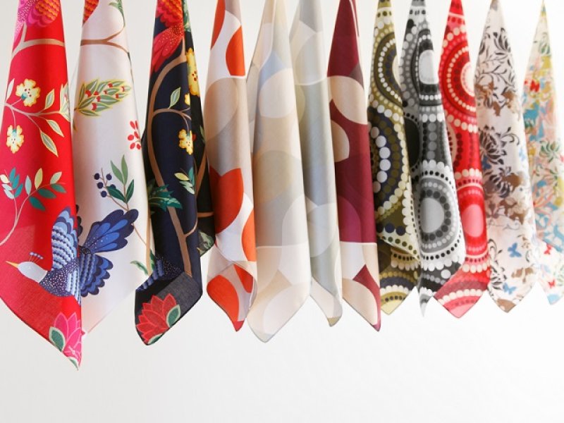 画像1: ボラス Boras/マラガ Malaga(ライトブルー)/ハンカチ 50×50cm