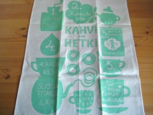 画像2: カウニステ Kauniste/コーヒータイム Kahvihetki（グリーン）/キッチンタオル（クロス） 