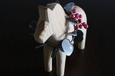 画像2: グラナス Grannas/ダーラナホース Dalahorse + シンプルリース /木製玩具