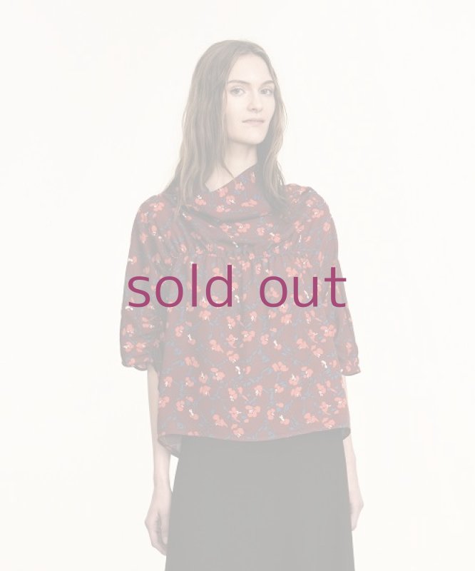 画像1: 40%OFF!! マリメッコ Marimekko / Ereen シャツ / ブリック×レッド×ペットロール (1)