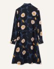 画像6: マリメッコ Marimekko /ウニッコ Unikko / Bettina dress（ブルー×ダークブルー×オレンジ）