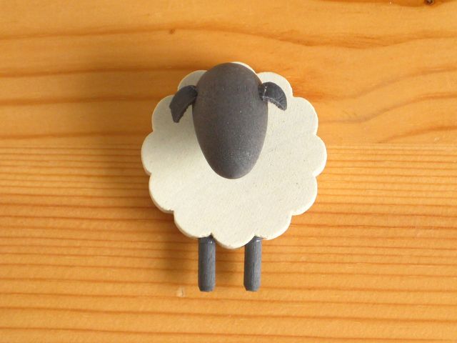 画像: ハンドメイド ウッド アイテム Handmade Wood Item/シープ Sheep/マグネット