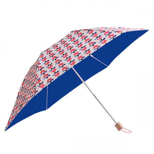 画像: 北欧テキスタイル/Korko（コルコ）クイックオープン折りたたみ晴雨兼用日傘 50cm / 『Lingonberries』リンゴンベリー/傘
