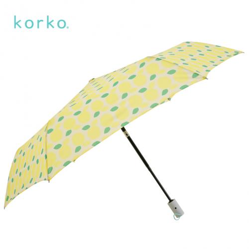 画像: 北欧テキスタイル/Korko（コルコ）自動開閉 折りたたみ傘 55cm /『Citron』シトロン/傘